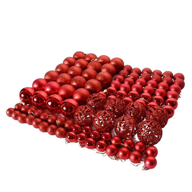 EASY-100Pcs/коробка Рождественский шар набор доступных легких праздничных елочных украшений