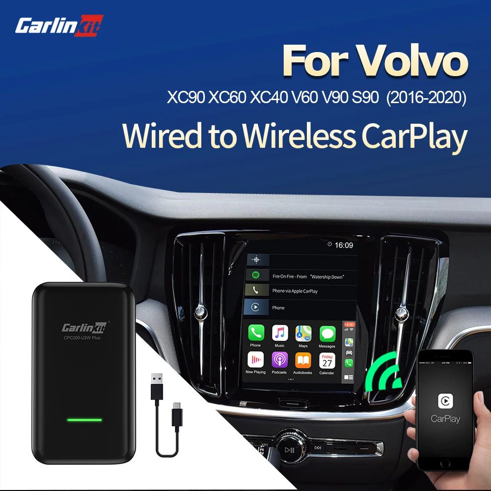 Carlinkit 2 0 CarPlay беспроводной активатор для Volvo XC90 XC60 XC40 S90 S60 V90 V60 2015 20 Carplay2Air адаптер USB