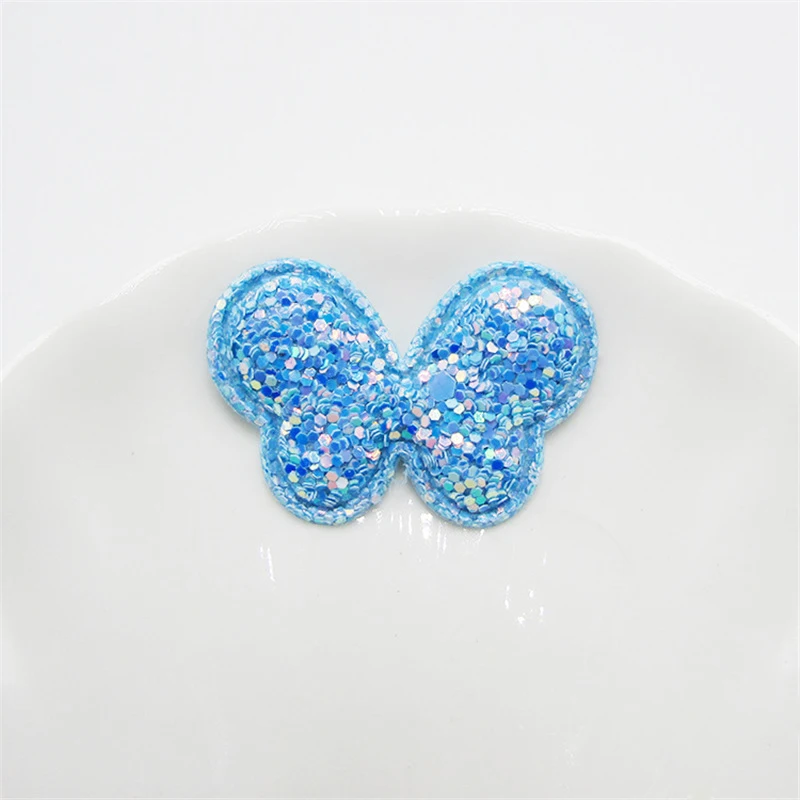 Blue Butterfly 10-50 шт Блестящий кролик/бабочка мягкие нашивки аппликации DIY ремесло поставки дети шпилька аксессуары подарок материал украшения - Цвет: Blue Butterfly