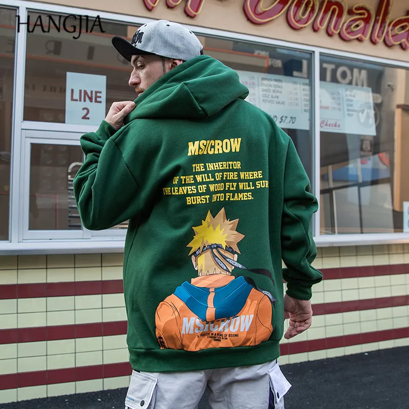 

Naruto Fleece Hoody Hoodies for Men Women Autumn and Winter Letters Japanese Hip Hop Printed Pullover Sweatshirt Mens Coats
