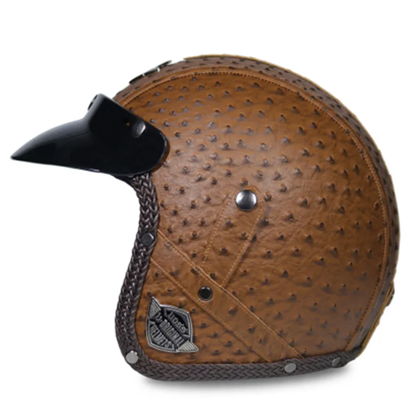 Capacete, Мото шлем VOSS 058 moto rcycle шлем половина шлем Электрический мото rcycle открытый лицевой кожаный шлем мото крест - Цвет: Design 10