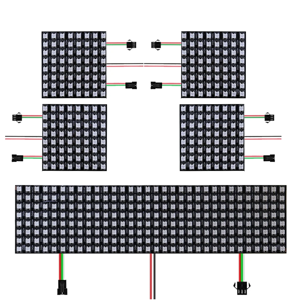 RGB 5050 LED Pixel Screen Panel WS2812 Light 16x16 8x32 Module Programmed Individually Addressable WS2812B Led Panel DC5V