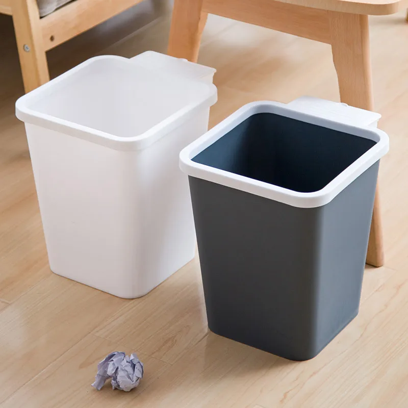 New Style Creative Household Plastic Garbage Can Storage Bucket Compatible Garbage Bag Living Room Bedroom Office Wastepaper Bas