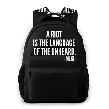 

The Americans School Bags A Riot Is The Language Of The Unheard, MLKJ Quote, Black History Beautiful backpack for Men Women