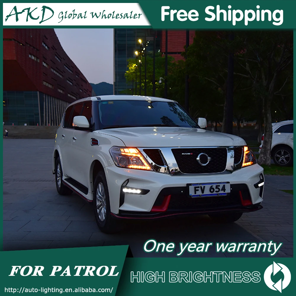Фары для автомобиля Nissan Patrol Y62 2010 2019 DRL дневные ходовые огни головная лампа LED Bi Xenon