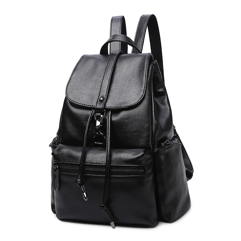 

2019 Multifunctional Women's Backpack Female Back pack Small Mochila Feminina School Backpacks For Teenage Girls Bags black