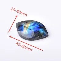 Labradorite naturelle en forme de feuille, bleu, violet, jaune, ornements minéraux, pierre de guérison énergétique, bijoux à bricoler soi-même, décoration de la maison Reiki 6