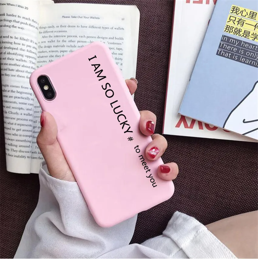 

I AM SO LUCKY to meet you case For huawei p30 p30 lite p20 pro p10 mate 20 pro 10 lite honor 9 10 lite color Soft Silicone cover