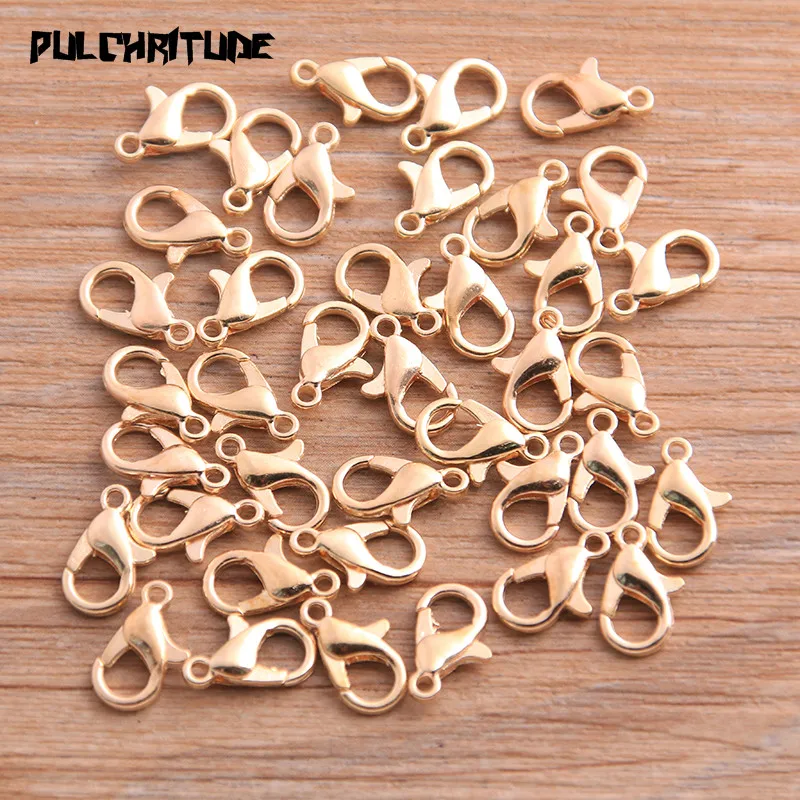 Jewelry Making Accessories Jewelry Making Supplies Jewelry Making Findings Lobster Clasps 50pcs 8*12mm 9 Color Lobster Clasp Hooks for DIY Necklace Bracelet Chain Fashion Jewelry Making Findings
