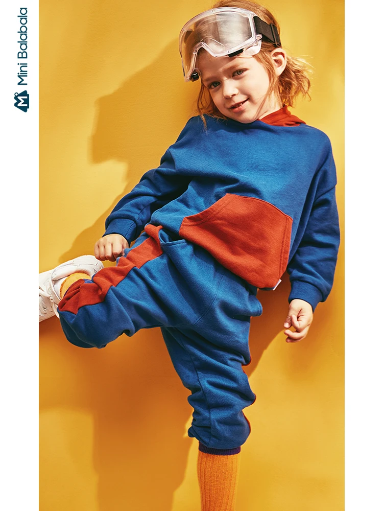 Minibalabala/Детский костюм; комплект одежды с длинными рукавами для мальчиков; Новинка г.; осенний хлопковый костюм из двух предметов для маленьких мальчиков