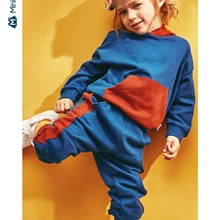 Minibalabala/Детский костюм; комплект одежды с длинными рукавами для мальчиков; Новинка г.; осенний хлопковый костюм из двух предметов для маленьких мальчиков