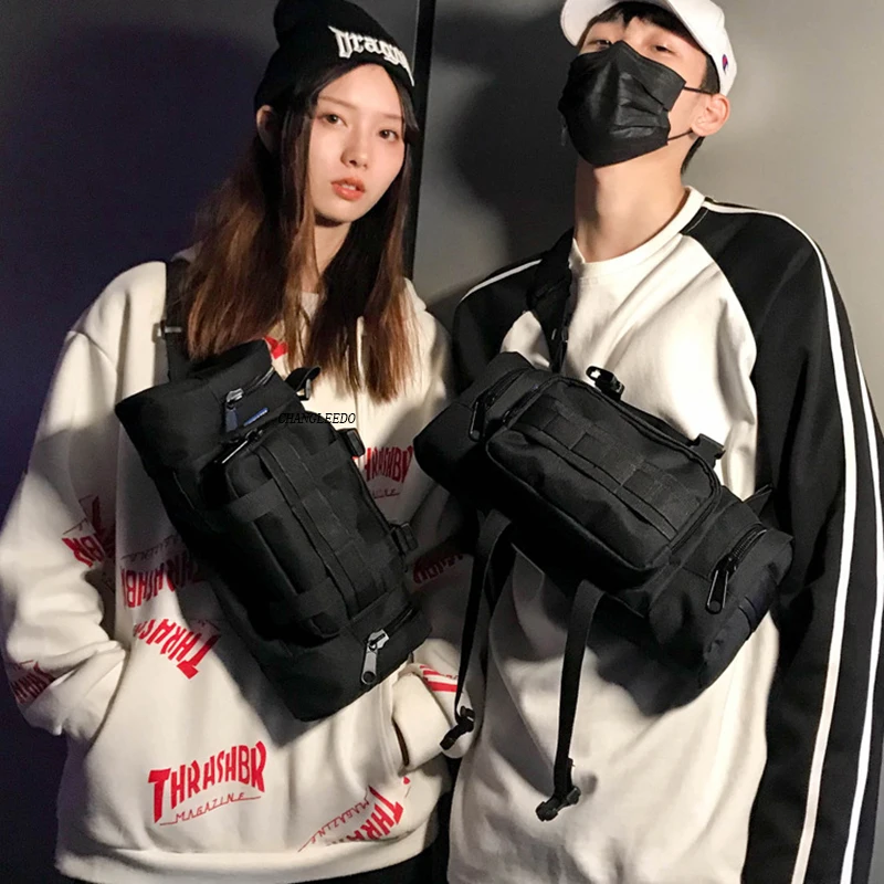 

Women Multi-pocket Fashion Single Shoulder Bag Men Multi functional Tactical crossbody Bag Sports Canvas chest bag c267