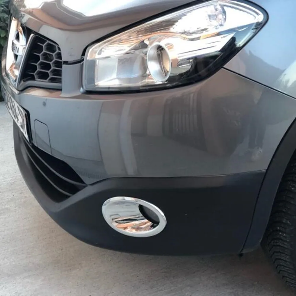 

For Nissan Qashqai J10 2013 2012 2011 2010 Front Fog Light Lamp Chrome Cover Bezel Molding Decor Guard Trim Car Styling stickers