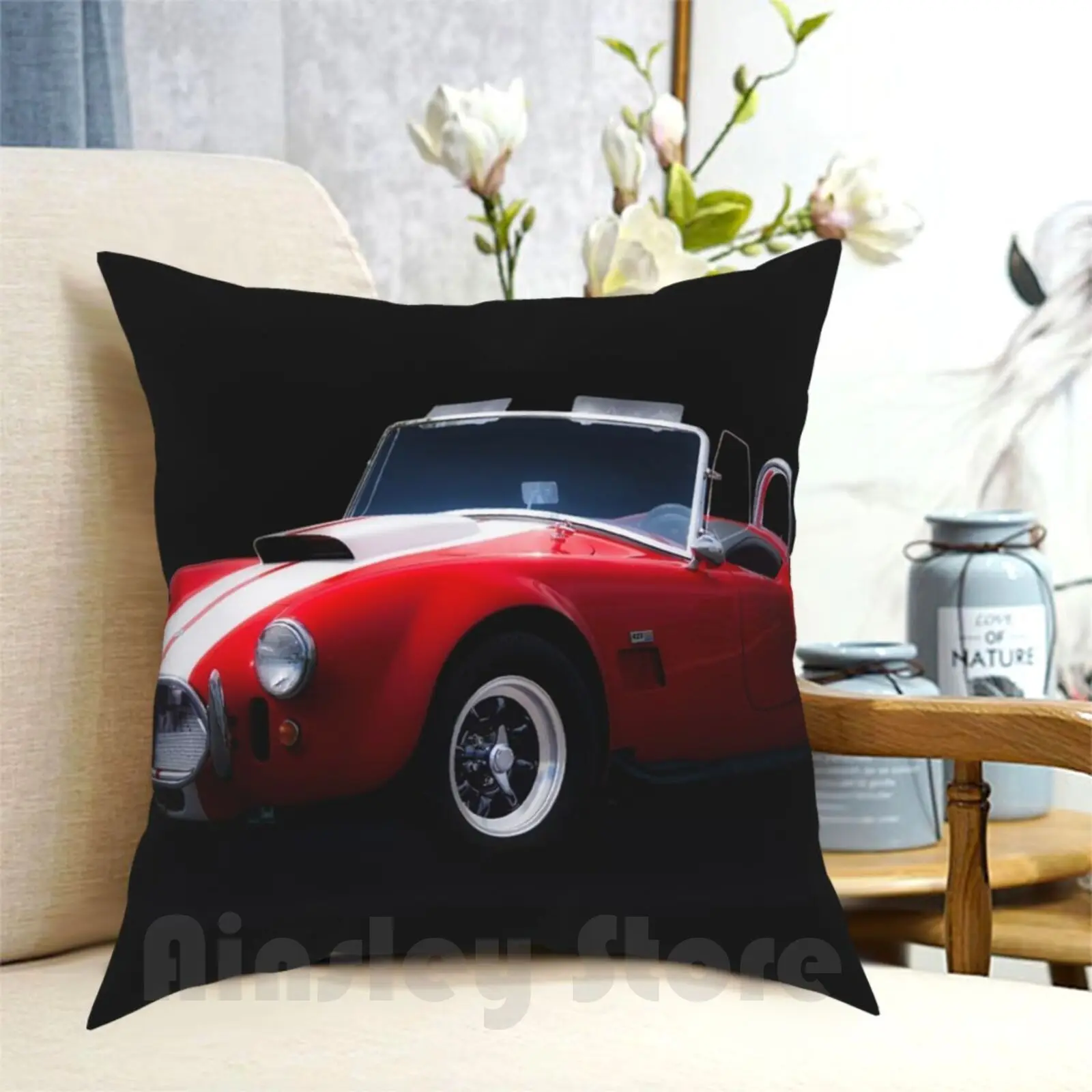 

1966 Shelby 'Little Red' Roadster Pillow Case Printed Home Soft DIY Pillow cover Auto Automobile Automotive Car