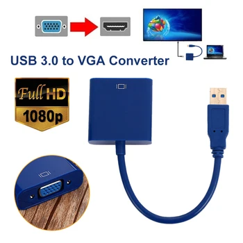 

USB To VGA Converter Connector Cable For Projector Interface External Graphics Card USB 3.0 Set-top Box Safe Performance Adapter
