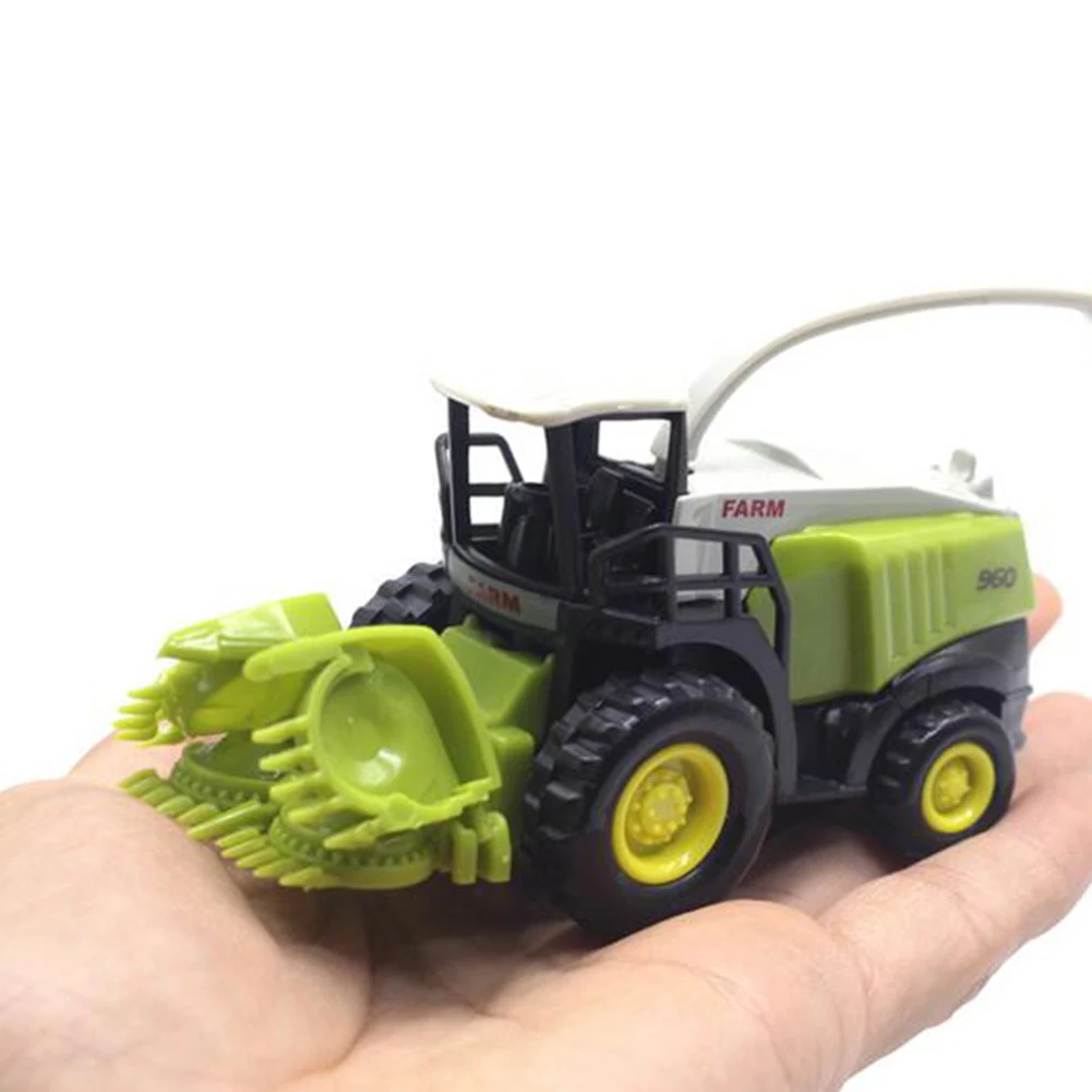 1/55 Diecast Farm Truck Tractor Friction Car Model Kids Educational Toy Gift crop Cutter Power Plant for Children Birthday