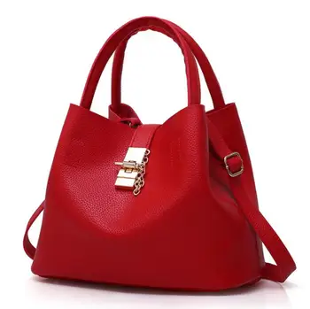 

Designer New Stitching Shoulder Bag PU Bucket Bag Female European And American Fashion Microfiber Leather Handbag Crossbody Bag