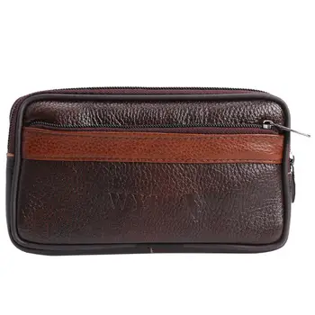 

Multi-Function Men Wallet Fashion Cowhide Leather Purse Belt Bag Retro Card Clutch Holder Phone Pouch for Male Decor