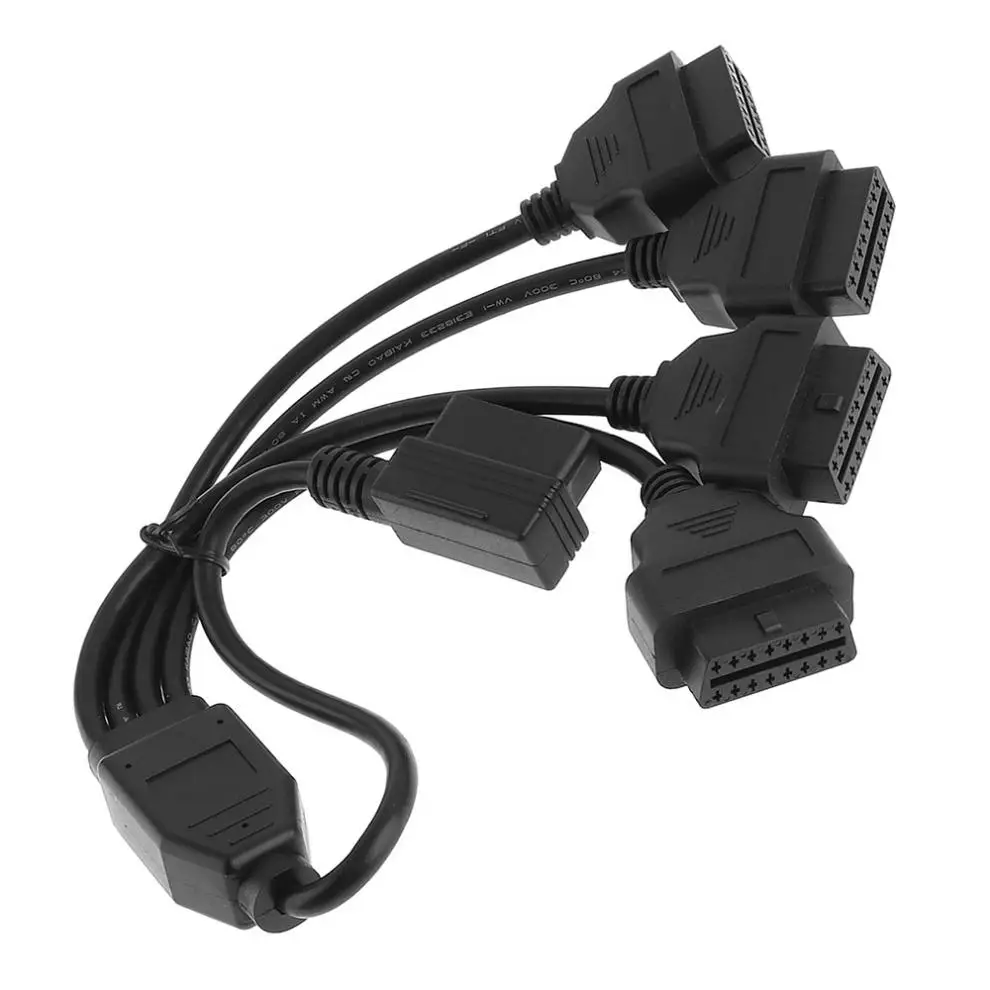 OBDII OBD2 90 градусов 16 контактный штыревой разъем 4 Расширенный кабель адаптер с 36 см