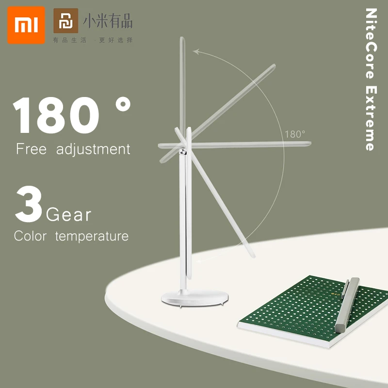 Складная Беспроводная настольная лампа Xiaomi Youpin, заряжаемая через USB, 1200 мА/ч, настольная лампа для чтения с сенсорным затемнением, портативный светодиодный светильник для чтения