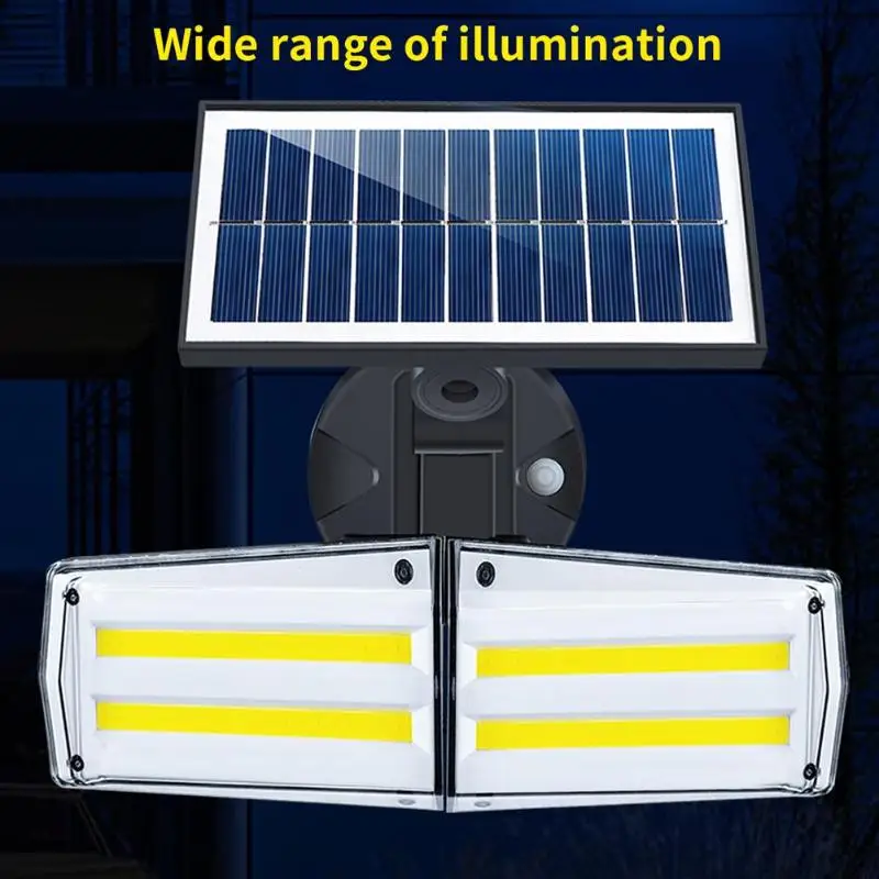 46/80 LED COB Solar wall light home waterproof double head solar street light human body induction double head can be rotated