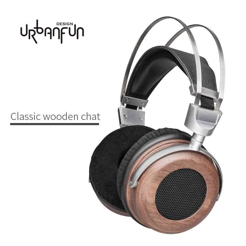 

URBANFUN HiFi Headphone 50mm Beryllium Diaphragm Headband StereoHeadset 3.5mm Wired High Quality Earphones