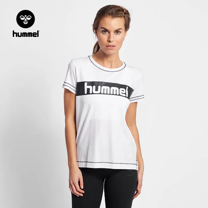 

Hummel spring/summer 2019 women's contrast color simple short sleeve casual T-shirt 203029