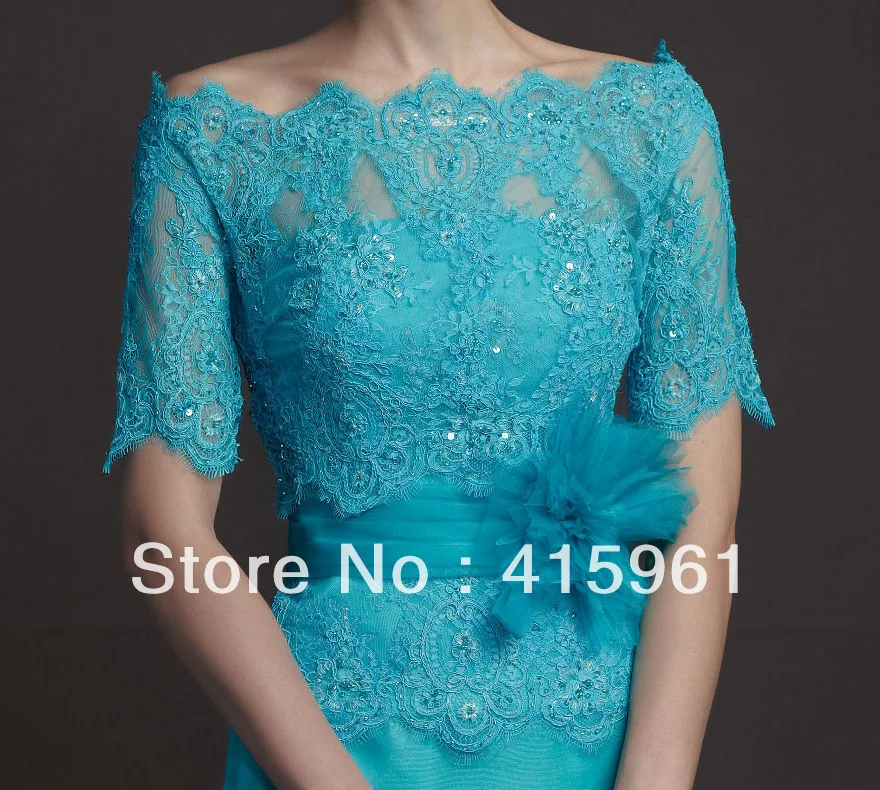 Vestido de madrinha, винтажное бирюзовое кружевное шифоновое платье для матери невесты с жакетом, вечернее платье для свадьбы