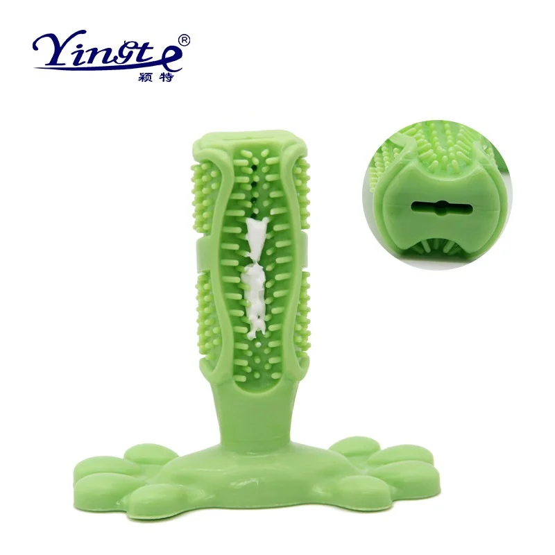 Pet Dog Cat Toothbrush Chew Toy Doggy Brush Stick Soft Rubber Teeth Cleaning Dot Massage Toothpaste for Puppy Kitten Pets Suppy