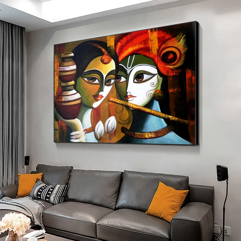 Home Décor radha krishna painting,krishna radha canvas painting,krishna