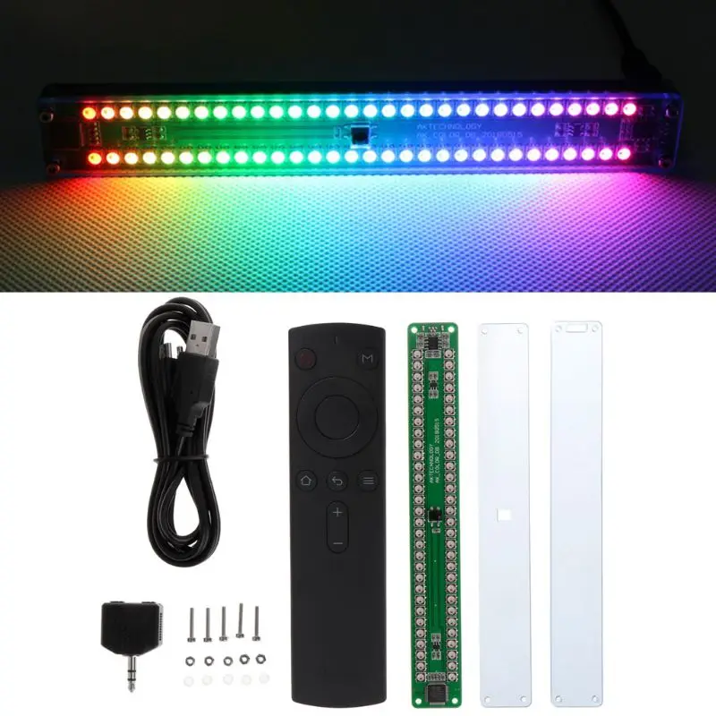 

Dual 30 Level Indicator Colorful Music Audio Spectrum Indicator Stereo Amplifier VU Meter Adjustable Light Speed With AGC