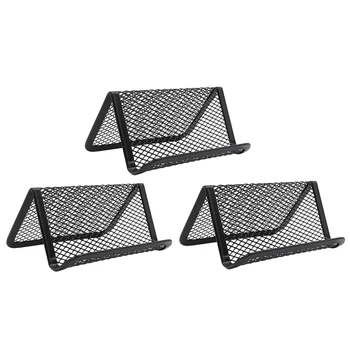 

Business Card Holder for Desk, 3 pcs Office Business Card Stand Metal Name Card Organizer