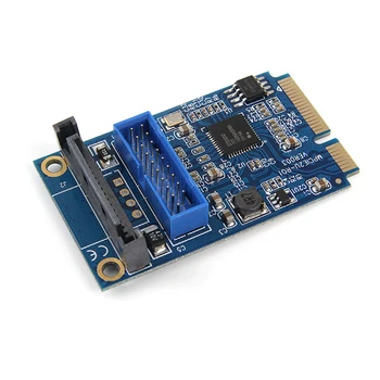 

MINI PCI-E To USB3.0 Adapter 19 Pin Professional Add On Expansion Card Components Front For Desktop Accessories Solid Easy Apply