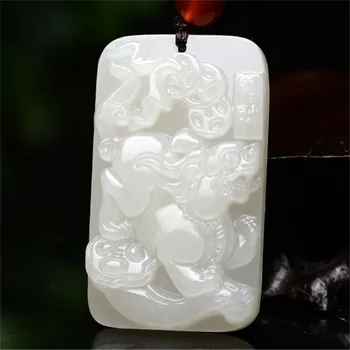

Natural Hetian Jade Pixiu Pendant Necklace