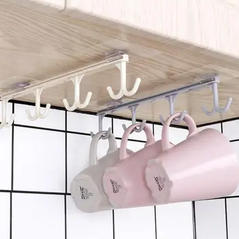 

Strong Adhesive Kitchen No Trace Nail-Free Hook Cabinet Cabinet Rack Multi-Function Wardrobe Row Hook Finishing Rack