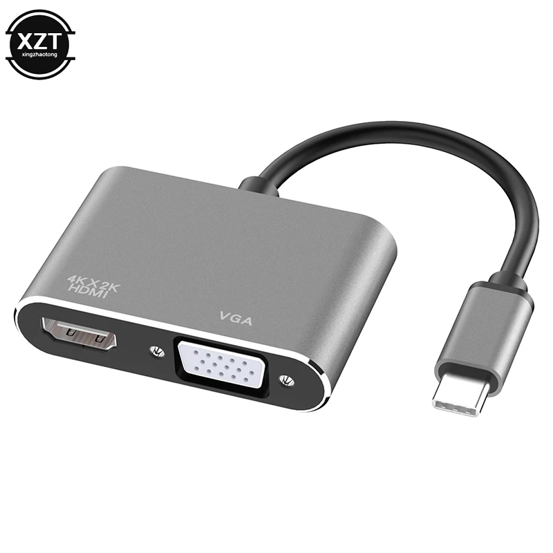 Тип-c к Hdmi+ VGA компьютерный монитор кабель Apple конвертер ноутбук док-станция