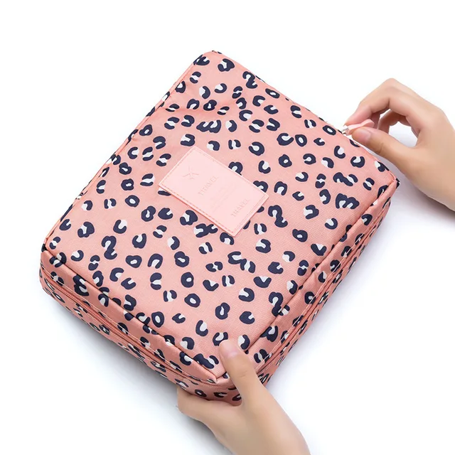FUDEAM Multifunction Women Outdoor Storage Bag Toiletries Organize Cosmetic Bag Portable Waterproof Female Travel Make Up Cases Leopard
