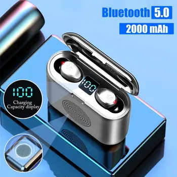 

New Bluetooth 5.0 Earphone 9D Stereo Smart Touch Wireless Earbuds Blue Tooth Speaker Wireless Earphones Headset Binaural HD Call