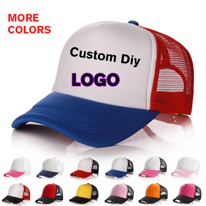 5pcs/Lot Summer Adult Men Casual Mesh Baseball Caps Print DIY Custom Logo Design Snapback Hats Casquette Gorros Beach Trucker | Аксессуары