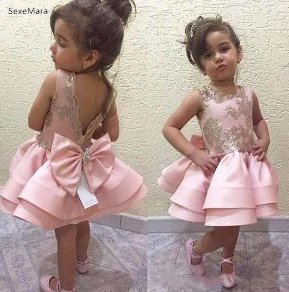 Baby Girls Clothes Pink Satin Lace O ...