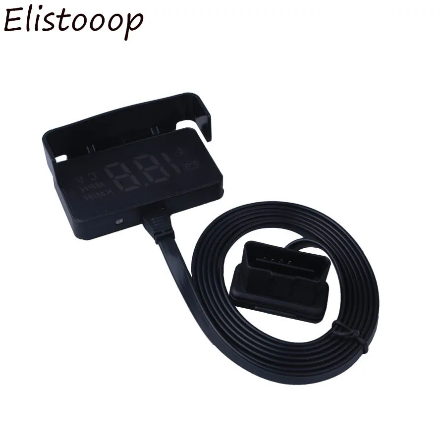Elistooop A100 Универсальный Автомобильный HUD Дисплей 12 В OBD2 II EUOBD Предупреждение о превышении скорости проектор автоматическая электронная сигнализация
