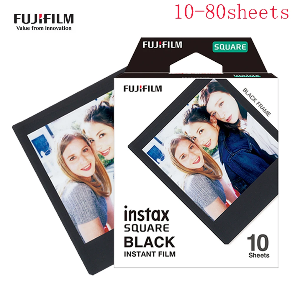 10/20/40/60/80 листов Fujifilm Instax квадратная пленка мгновенной Фотобумага черная оправа для SQ20/10/6 Камера поделиться SP-3 кв принтер