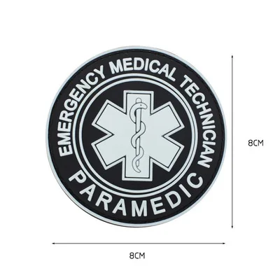6 Black PVC Мультикам PJ первой помощи медик Красный Крест фельдшер патч звезда EMT боевой Боевой страйкбол армейский Тактический EMS медицинский пластырь значок - Цвет: 6 Black PVC