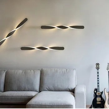 

Nordic Minimalist creativity LED Wall Lamp Modern design black white Wall Lights 50CM 70CM LED Sconce for Living Room Bedroom