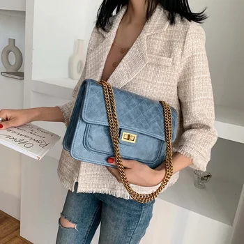 

vintage chains square women shoulder bags designer lingge messenger bag luxury pu leather crossbody bag female big flap purses