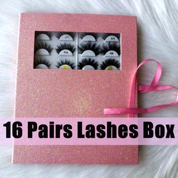 

16 Pairs package Eyelashes Only Box Book boxes packaging custom logo faux cils mink eyelashes Custom logo magnetic 2020