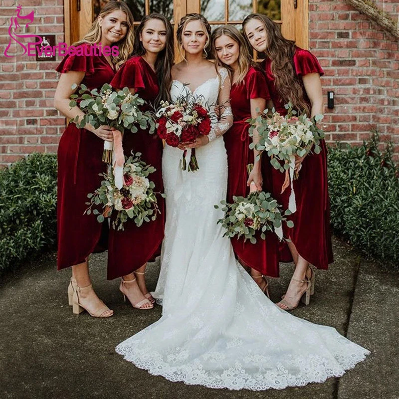 velour bridesmaid dresses