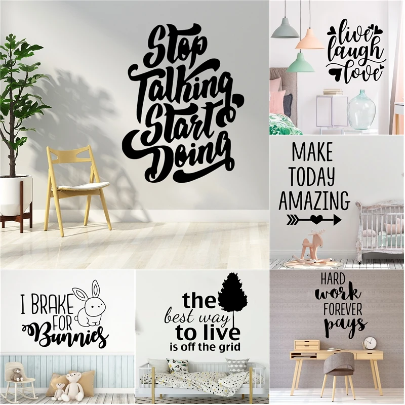 Hot Sale Positive Hard Work Phrase Quotes Wall Sticker Classroom