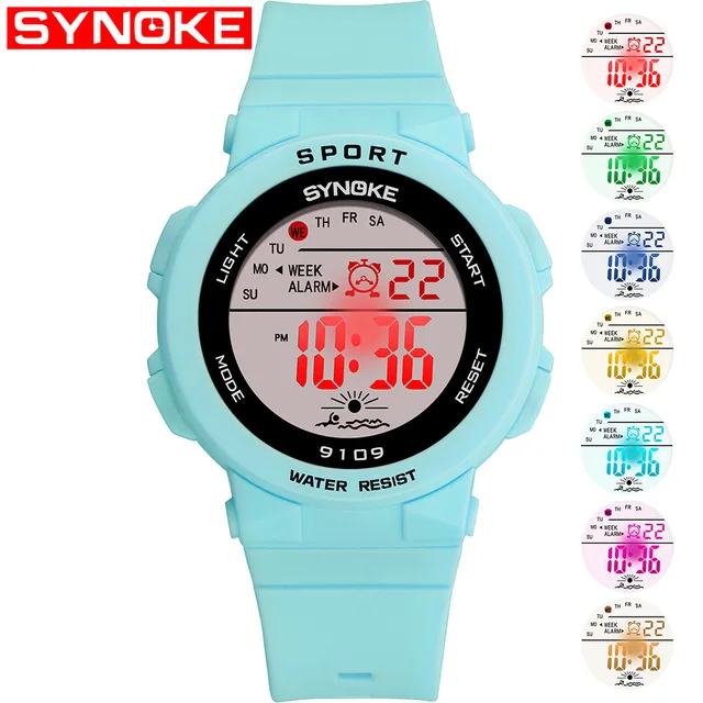 9109 Lake blue Новые светодиодные цифровые армейские часы для мужчин, 50 м, для дайвинга, для плавания, спортивные часы, модные уличные наручные часы для мужчин и женщин, Relogio Masculino - Цвет: 9109 Lake blue