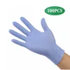 Features： 100 Pieces Disposable Nitrile Gloves, Non-Toxic, Food Safe, Allergy Free for Food Beauty Household Medical Industrial